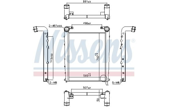 Intercooler, laddluftkylare 97090 Nissens