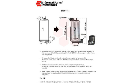 Laddluftkylare 18004471 International Radiators, bild 3