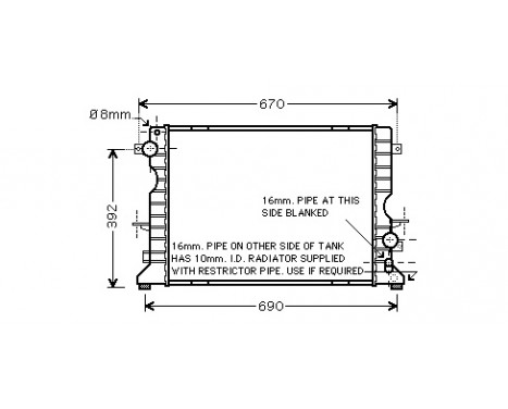 Kylare, motorkylning 02002184 International Radiators