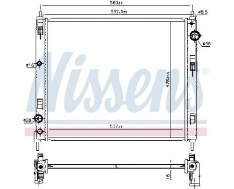 Kylare, motorkylning 606119 Nissens