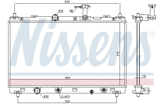 Kylare, motorkylning 606147 Nissens