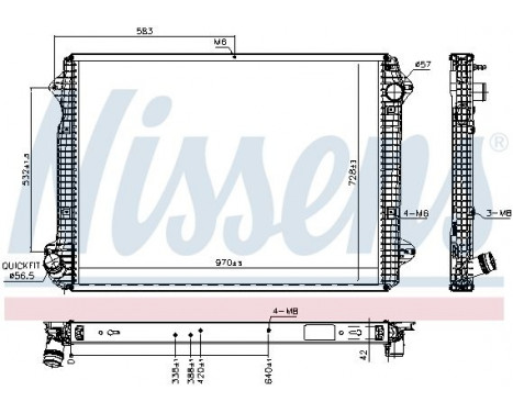 Kylare, motorkylning 606320 Nissens