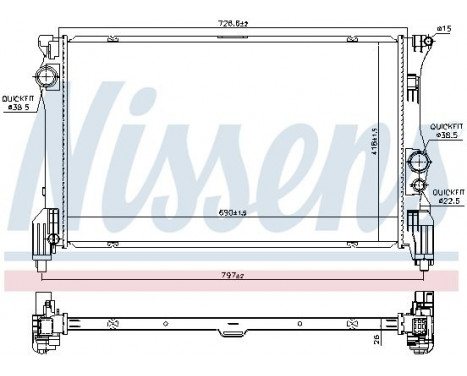 Kylare, motorkylning 606453 Nissens