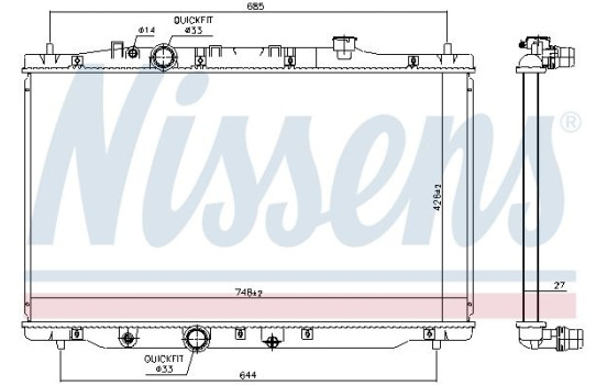 Kylare, motorkylning 606522 Nissens