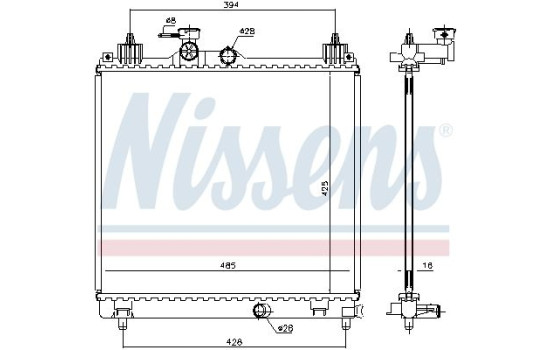 Kylare, motorkylning 606550 Nissens