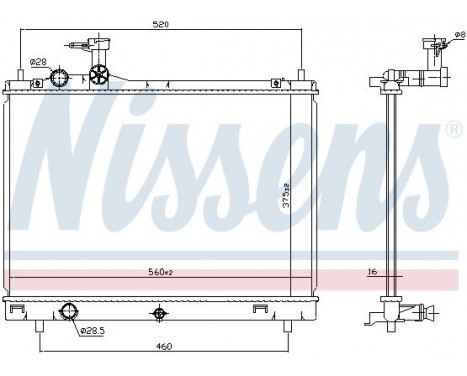 Kylare, motorkylning 606700 Nissens