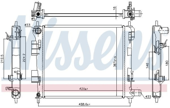 Kylare, motorkylning 606702 Nissens