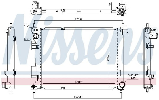Kylare, motorkylning 606735 Nissens