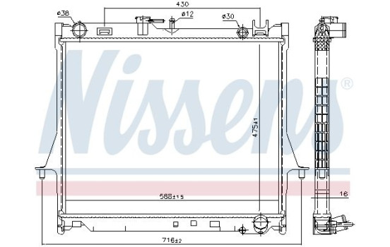 Kylare, motorkylning 60855 Nissens