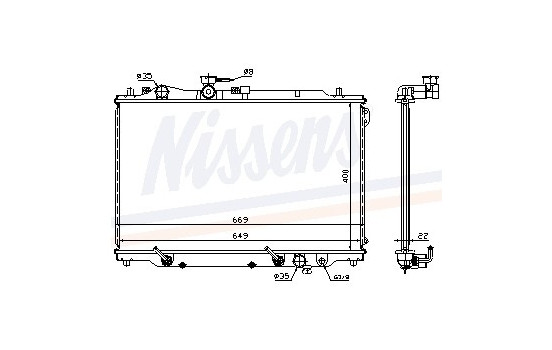 Kylare, motorkylning 62444A Nissens