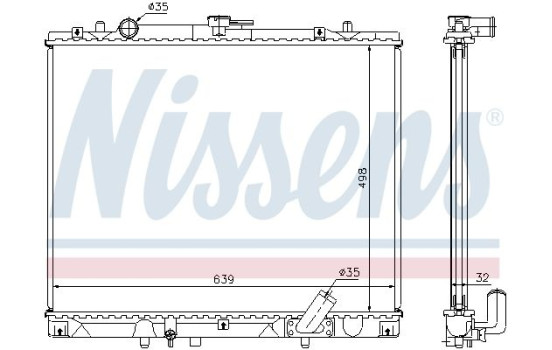 Kylare, motorkylning 62895A Nissens