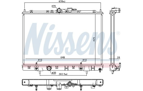 Kylare, motorkylning 628986 Nissens
