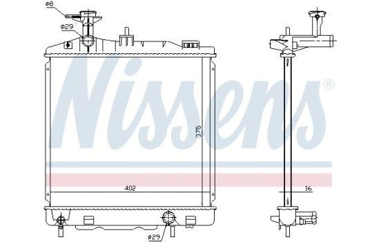 Kylare, motorkylning 628988 Nissens