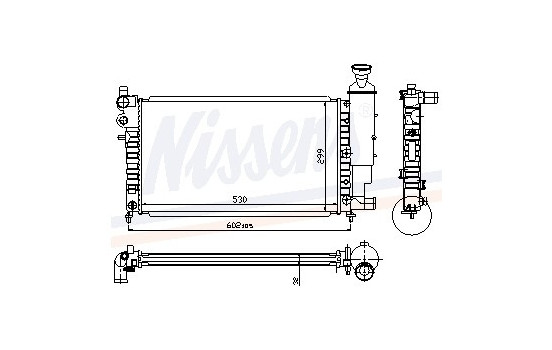 Kylare, motorkylning 63521A Nissens