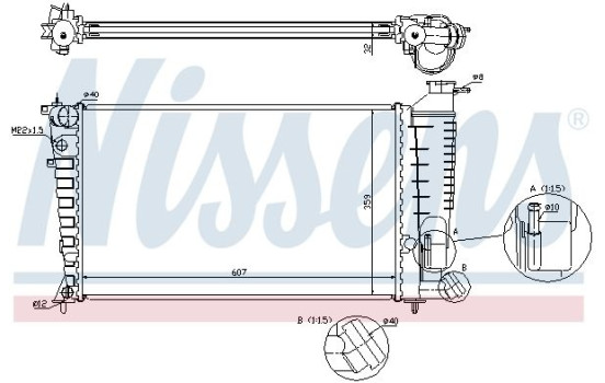 Kylare, motorkylning 63574A Nissens