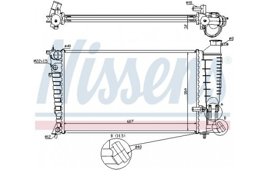 Kylare, motorkylning 63585A Nissens