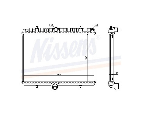 Kylare, motorkylning 63621A Nissens