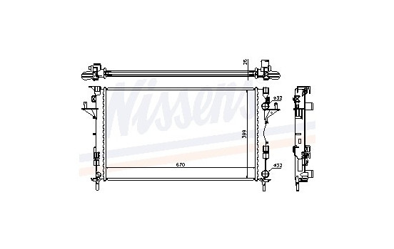Kylare, motorkylning 63816A Nissens