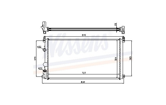 Kylare, motorkylning 63824A Nissens