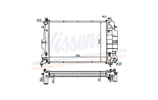 Kylare, motorkylning 64038A Nissens