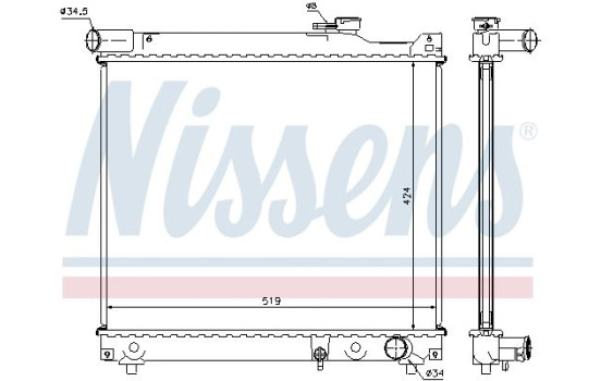 Kylare, motorkylning 64165 Nissens