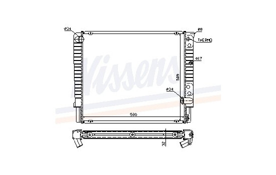 Kylare, motorkylning 65508A Nissens