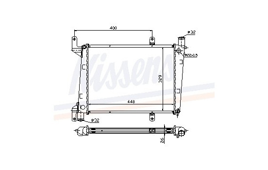 Kylare, motorkylning 65561A Nissens