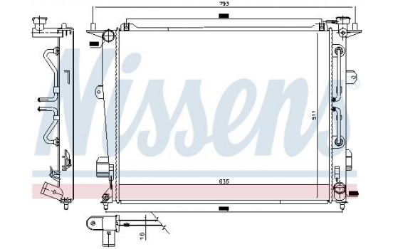 Kylare, motorkylning 675047 Nissens