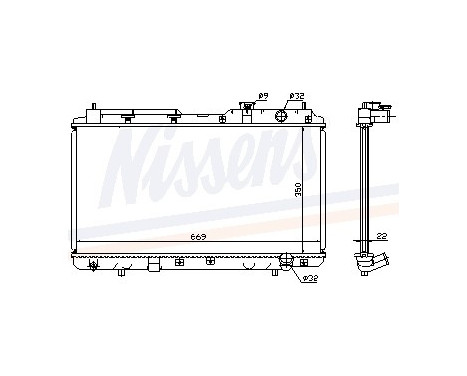 Kylare, motorkylning 68101A Nissens