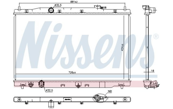 Kylare, motorkylning 681378 Nissens