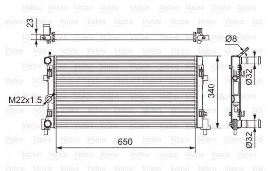 Kylare, motorkylning 701522 Valeo