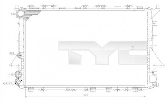 Kylare, motorkylning 702-0027 TYC