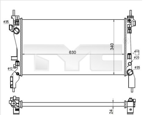 Kylare, motorkylning 709-0021-R TYC