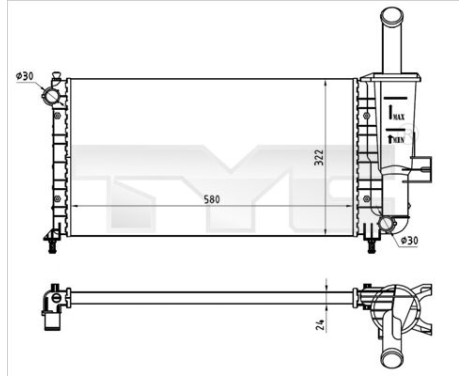 Kylare, motorkylning 709-0026-R TYC