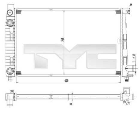 Kylare, motorkylning 721-0012 TYC