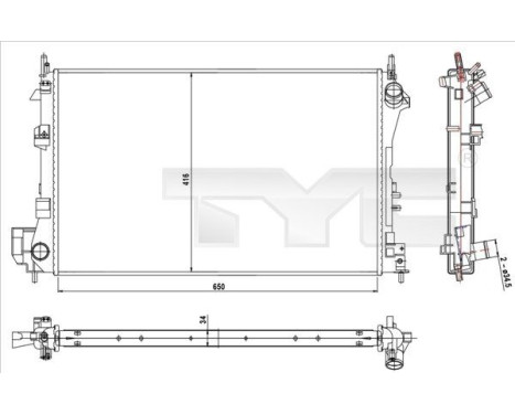 Kylare, motorkylning 725-0010-R TYC
