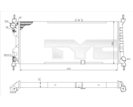 Kylare, motorkylning 725-0019-R TYC