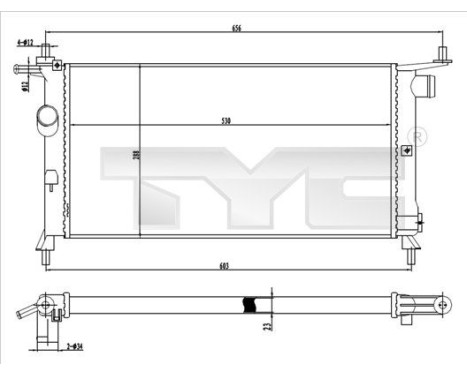 Kylare, motorkylning 725-0020 TYC