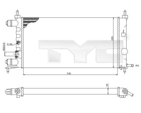 Kylare, motorkylning 725-0025-R TYC