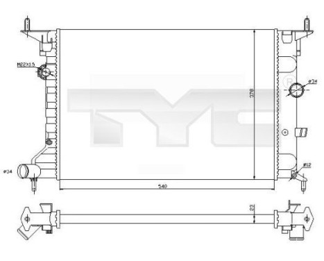 Kylare, motorkylning 725-0026-R TYC