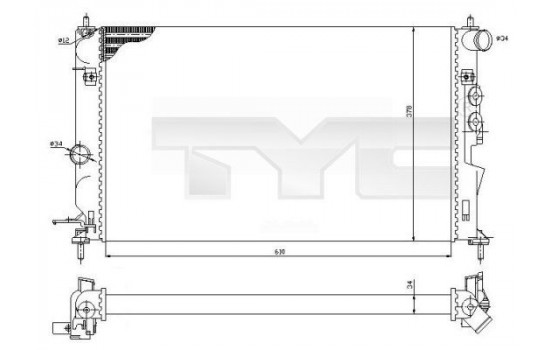 Kylare, motorkylning 725-0027-R TYC