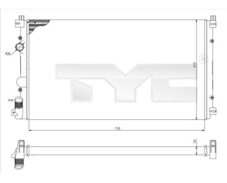 Kylare, motorkylning 725-0029 TYC