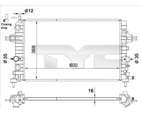 Kylare, motorkylning 725-0036 TYC