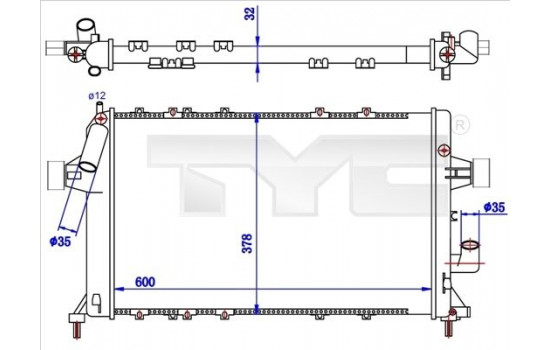 Kylare, motorkylning 725-0039-R TYC