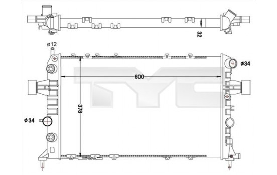 Kylare, motorkylning 725-0040-R TYC