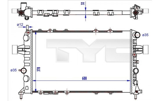 Kylare, motorkylning 725-0041-R TYC