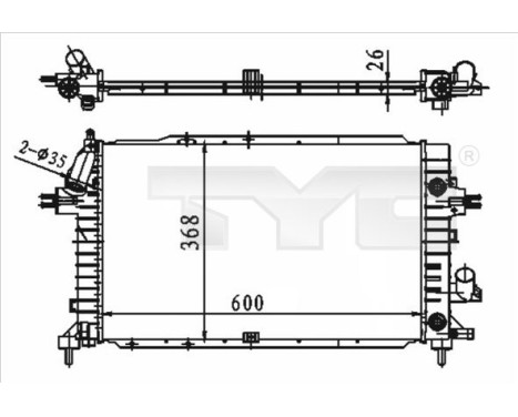 Kylare, motorkylning 725-0046 TYC
