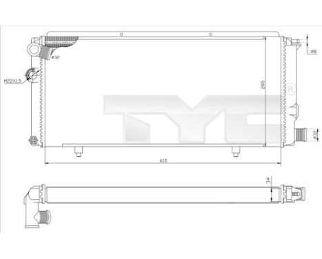 Kylare, motorkylning 726-0014-R TYC