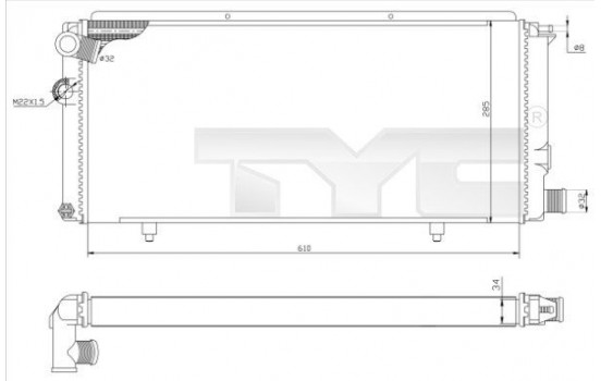 Kylare, motorkylning 726-0014-R TYC