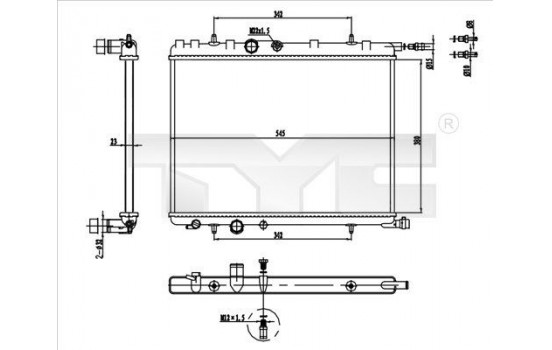 Kylare, motorkylning 726-0016-R TYC